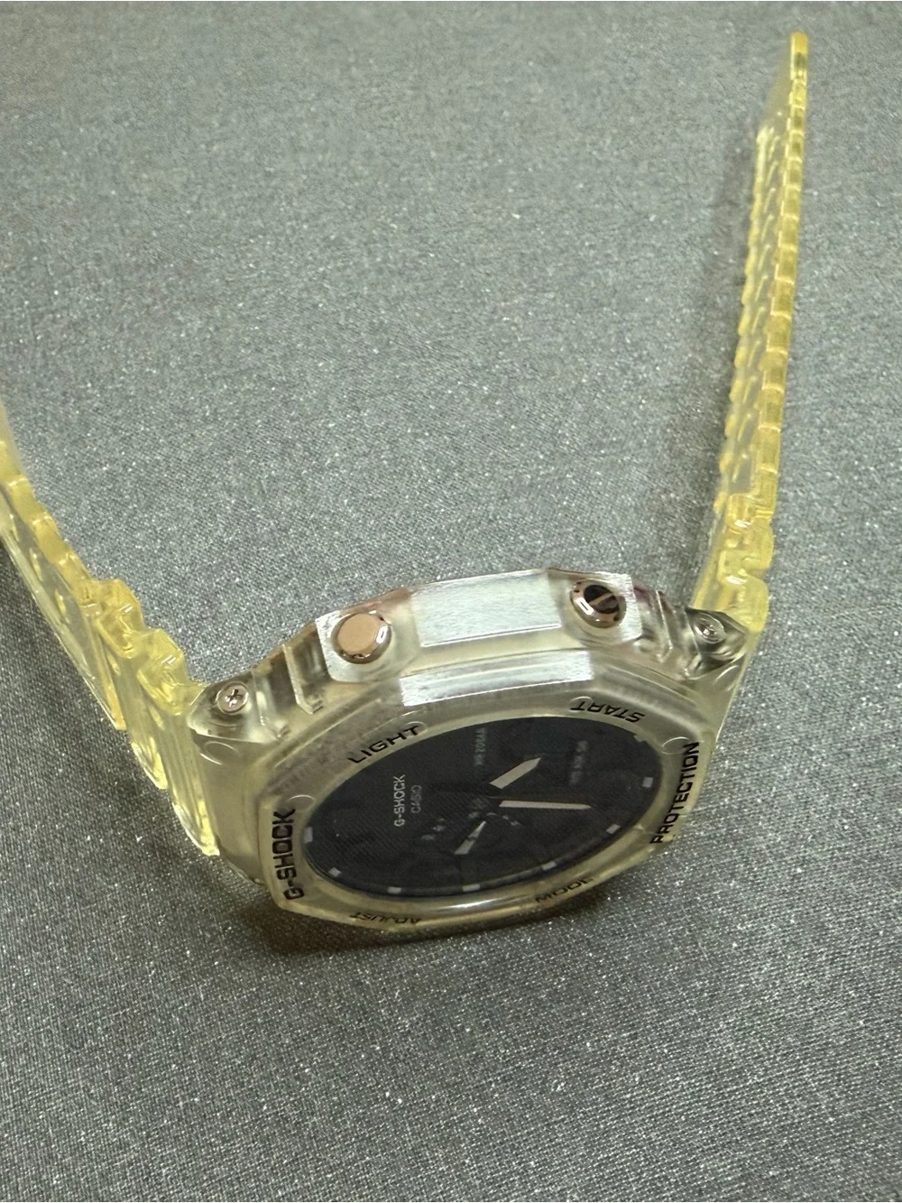 G-SHOCK Casio Transparent Yellow Resin Digital-Analog Watch